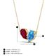 4 - Zemi 1.80 ctw Pear Shape Lab Grown Ruby and Blue Topaz (7x5 mm) Toi Et Moi Pendant Necklace 