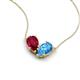 5 - Zemi 1.80 ctw Pear Shape Lab Grown Ruby and Blue Topaz (7x5 mm) Toi Et Moi Pendant Necklace 
