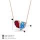 4 - Zemi 1.80 ctw Pear Shape Lab Grown Ruby and Blue Topaz (7x5 mm) Toi Et Moi Pendant Necklace 