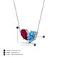 4 - Zemi 1.80 ctw Pear Shape Lab Grown Ruby and Blue Topaz (7x5 mm) Toi Et Moi Pendant Necklace 
