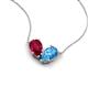 5 - Zemi 1.80 ctw Pear Shape Lab Grown Ruby and Blue Topaz (7x5 mm) Toi Et Moi Pendant Necklace 