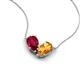 5 - Zemi 1.60 ctw Pear Shape Lab Grown Ruby and Citrine (7x5 mm) Toi Et Moi Pendant Necklace 
