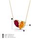 4 - Zemi 1.60 ctw Pear Shape Lab Grown Ruby and Citrine (7x5 mm) Toi Et Moi Pendant Necklace 