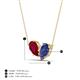 4 - Zemi 1.55 ctw Pear Shape Lab Grown Ruby and Iolite (7x5 mm) Toi Et Moi Pendant Necklace 