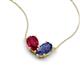 5 - Zemi 1.55 ctw Pear Shape Lab Grown Ruby and Iolite (7x5 mm) Toi Et Moi Pendant Necklace 