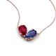 5 - Zemi 1.55 ctw Pear Shape Lab Grown Ruby and Iolite (7x5 mm) Toi Et Moi Pendant Necklace 