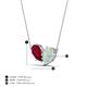 4 - Zemi 1.30 ctw Pear Shape Lab Grown Ruby and Opal (7x5 mm) Toi Et Moi Pendant Necklace 