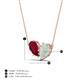 4 - Zemi 1.30 ctw Pear Shape Lab Grown Ruby and Opal (7x5 mm) Toi Et Moi Pendant Necklace 