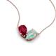 5 - Zemi 1.30 ctw Pear Shape Lab Grown Ruby and Opal (7x5 mm) Toi Et Moi Pendant Necklace 