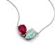 5 - Zemi 1.30 ctw Pear Shape Lab Grown Ruby and Opal (7x5 mm) Toi Et Moi Pendant Necklace 