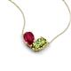 5 - Zemi 1.75 ctw Pear Shape Lab Grown Ruby and Peridot (7x5 mm) Toi Et Moi Pendant Necklace 