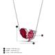 4 - Zemi 1.65 ctw Pear Shape Lab Grown Ruby and Pink Tourmaline (7x5 mm) Toi Et Moi Pendant Necklace 