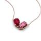 5 - Zemi 1.65 ctw Pear Shape Lab Grown Ruby and Pink Tourmaline (7x5 mm) Toi Et Moi Pendant Necklace 