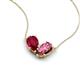 5 - Zemi 1.65 ctw Pear Shape Lab Grown Ruby and Pink Tourmaline (7x5 mm) Toi Et Moi Pendant Necklace 