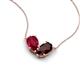 5 - Zemi 1.85 ctw Pear Shape Lab Grown Ruby and Red Garnet (7x5 mm) Toi Et Moi Pendant Necklace 