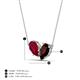 4 - Zemi 1.85 ctw Pear Shape Lab Grown Ruby and Red Garnet (7x5 mm) Toi Et Moi Pendant Necklace 