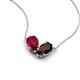 5 - Zemi 1.85 ctw Pear Shape Lab Grown Ruby and Red Garnet (7x5 mm) Toi Et Moi Pendant Necklace 