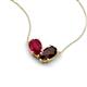 5 - Zemi 1.85 ctw Pear Shape Lab Grown Ruby and Red Garnet (7x5 mm) Toi Et Moi Pendant Necklace 