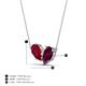 4 - Zemi 1.85 ctw Pear Shape Lab Grown Ruby and Rhodolite Garnet (7x5 mm) Toi Et Moi Pendant Necklace 
