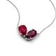 5 - Zemi 1.85 ctw Pear Shape Lab Grown Ruby and Rhodolite Garnet (7x5 mm) Toi Et Moi Pendant Necklace 