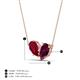 4 - Zemi 1.85 ctw Pear Shape Lab Grown Ruby and Rhodolite Garnet (7x5 mm) Toi Et Moi Pendant Necklace 