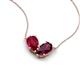5 - Zemi 1.85 ctw Pear Shape Lab Grown Ruby and Rhodolite Garnet (7x5 mm) Toi Et Moi Pendant Necklace 