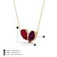 4 - Zemi 1.85 ctw Pear Shape Lab Grown Ruby and Rhodolite Garnet (7x5 mm) Toi Et Moi Pendant Necklace 