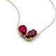 5 - Zemi 1.85 ctw Pear Shape Lab Grown Ruby and Rhodolite Garnet (7x5 mm) Toi Et Moi Pendant Necklace 