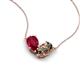 5 - Zemi 1.60 ctw Pear Shape Lab Grown Ruby and Smoky Quartz (7x5 mm) Toi Et Moi Pendant Necklace 