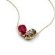 5 - Zemi 1.60 ctw Pear Shape Lab Grown Ruby and Smoky Quartz (7x5 mm) Toi Et Moi Pendant Necklace 