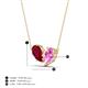 4 - Zemi 1.85 ctw Pear Shape Lab Grown Ruby and Lab Grown Pink Sapphire (7x5 mm) Toi Et Moi Pendant Necklace 