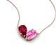 5 - Zemi 1.85 ctw Pear Shape Lab Grown Ruby and Lab Grown Pink Sapphire (7x5 mm) Toi Et Moi Pendant Necklace 