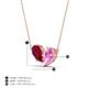 4 - Zemi 1.85 ctw Pear Shape Lab Grown Ruby and Lab Grown Pink Sapphire (7x5 mm) Toi Et Moi Pendant Necklace 