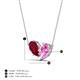 4 - Zemi 1.85 ctw Pear Shape Lab Grown Ruby and Lab Grown Pink Sapphire (7x5 mm) Toi Et Moi Pendant Necklace 