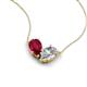 5 - Zemi 2.25 ctw Pear Shape Lab Grown Ruby and Lab Grown Diamond (7x5 mm) Toi Et Moi Pendant Necklace 