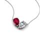 5 - Zemi 2.25 ctw Pear Shape Lab Grown Ruby and Lab Grown Diamond (7x5 mm) Toi Et Moi Pendant Necklace 