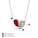 4 - Zemi 2.25 ctw Pear Shape Lab Grown Ruby and Lab Grown Diamond (7x5 mm) Toi Et Moi Pendant Necklace 