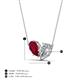 4 - Zemi 1.75 ctw Pear Shape Lab Grown Ruby and Natural Diamond (7x5 mm) Toi Et Moi Pendant Necklace 