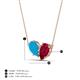 4 - Zemi 1.30 ctw Pear Shape Turquoise and Lab Grown Ruby (7x5 mm) Toi Et Moi Pendant Necklace 