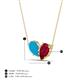 4 - Zemi 1.30 ctw Pear Shape Turquoise and Lab Grown Ruby (7x5 mm) Toi Et Moi Pendant Necklace 