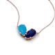 5 - Zemi 1.25 ctw Pear Shape Turquoise and Lab Grown Blue Sapphire (7x5 mm) Toi Et Moi Pendant Necklace 