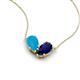 5 - Zemi 1.25 ctw Pear Shape Turquoise and Lab Grown Blue Sapphire (7x5 mm) Toi Et Moi Pendant Necklace 