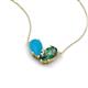 5 - Zemi 1.21 ctw Pear Shape Turquoise and Created Alexandrite (7x5 mm) Toi Et Moi Pendant Necklace 