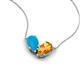 5 - Zemi 1.00 ctw Pear Shape Turquoise and Citrine (7x5 mm) Toi Et Moi Pendant Necklace 