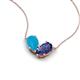 5 - Zemi 0.95 ctw Pear Shape Turquoise and Iolite (7x5 mm) Toi Et Moi Pendant Necklace 