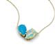 5 - Zemi 0.70 ctw Pear Shape Turquoise and Opal (7x5 mm) Toi Et Moi Pendant Necklace 