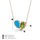 4 - Zemi 1.15 ctw Pear Shape Turquoise and Peridot (7x5 mm) Toi Et Moi Pendant Necklace 