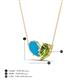 4 - Zemi 1.15 ctw Pear Shape Turquoise and Peridot (7x5 mm) Toi Et Moi Pendant Necklace 