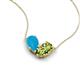 5 - Zemi 1.15 ctw Pear Shape Turquoise and Peridot (7x5 mm) Toi Et Moi Pendant Necklace 