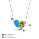 4 - Zemi 1.15 ctw Pear Shape Turquoise and Peridot (7x5 mm) Toi Et Moi Pendant Necklace 